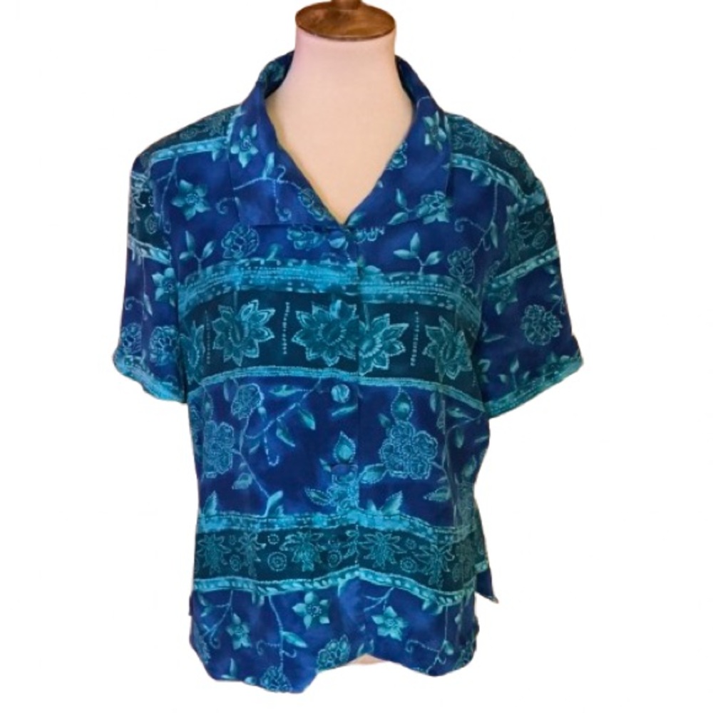 Vtg 90s Spenser Jeremy Bright Silk Shirt